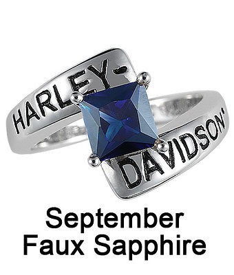 Harley Davidso​n® September Birthstone Ring   Faux Saphire   size 5 