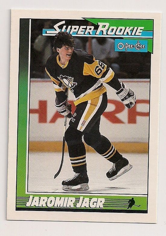 JAROMIR JAGR 1991 OPC #9 SUPER ROOKIE PITTSBURGH PENGUINS O PEE CHEE