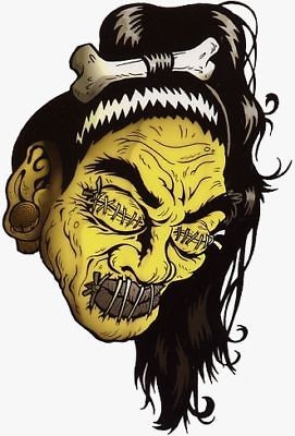 Cool SHRUNKEN HEAD Hot Rod Sticker HEAD HUNTER Sticker/Decal Artwork 