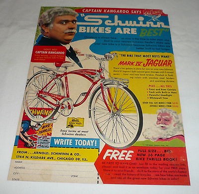 1959 CAPTAIN KANGAROO Schwinn Debutante bicycle ad page