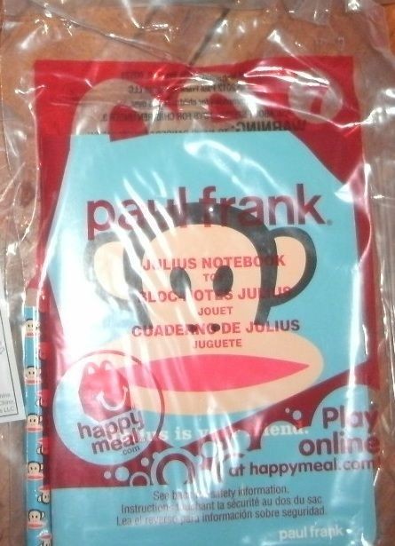 McDonalds 2012 Paul Frank Happy Meal Toy #7 Julius Notebook NEW 