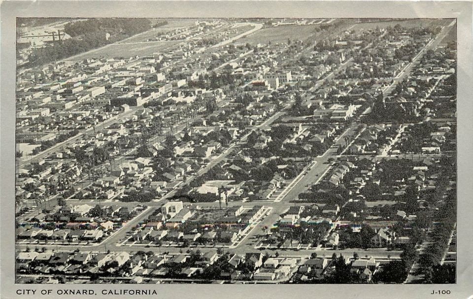 Vintage Postcard, Birds Eye View of Oxnard, CA, Ventura County 