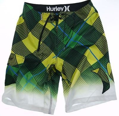 New HURLEY MENS PLAID FADE BOARDSHORT size 30  36 Swim Trunk