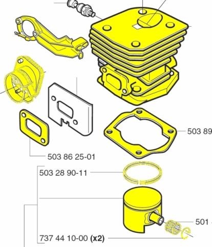 HUSQVARNA 346 xp OEM cylinder KIT 44 mm parts 350 353 JONSERED 2152