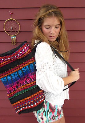 Festival Gypsy Boho Hippie Guatemalan Tribal Duffle BACKPACK WEEKENDER 