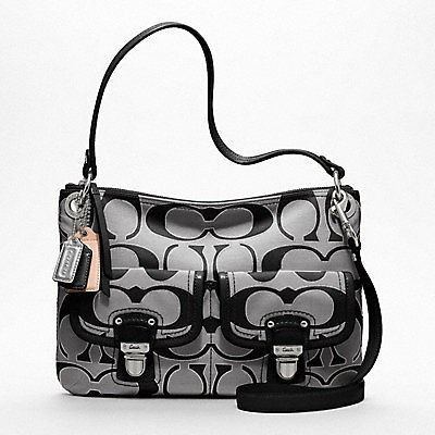   poppy signature crossbody hippie moonlight silv black 18980 handbag