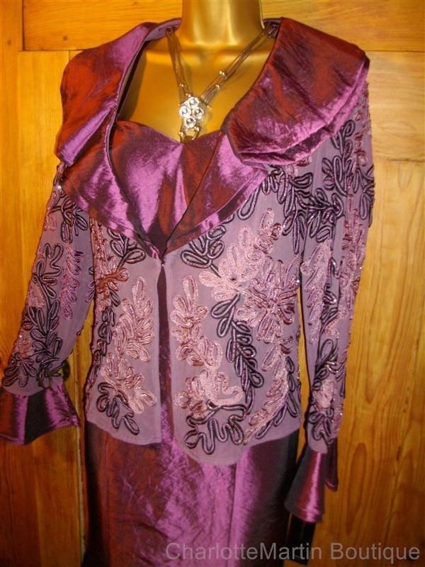 VENI INFANTINO DRESS & JACKET MOTHER OF THE BRIDE SIZE 10 WEDDINGS 