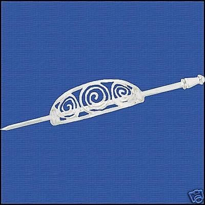 Silver over Pewter Celtic Spiral Hair Slide SCA fnt