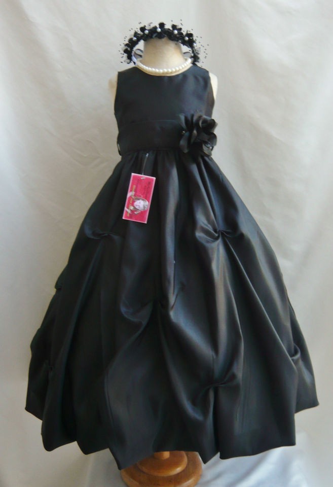 NWT BLACK JR. BRIDEMSAID BRIDAL PARTY PAGEANT FORMAL RECITAL FLOWER 