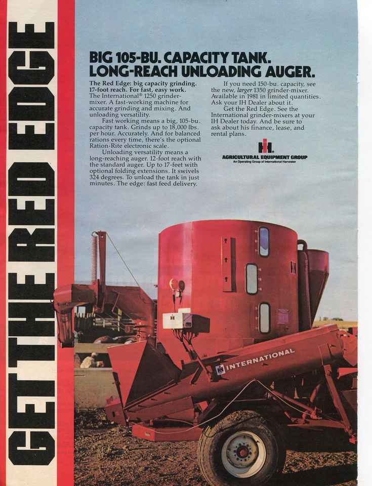 1981 International Harvester IH 1250 Grinder Mixer Tractor Ad