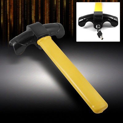 SECURITY ANTI THEFT TOP MOUNT BLACK/YELLOW STRONG STEEL STEERING WHEEL 