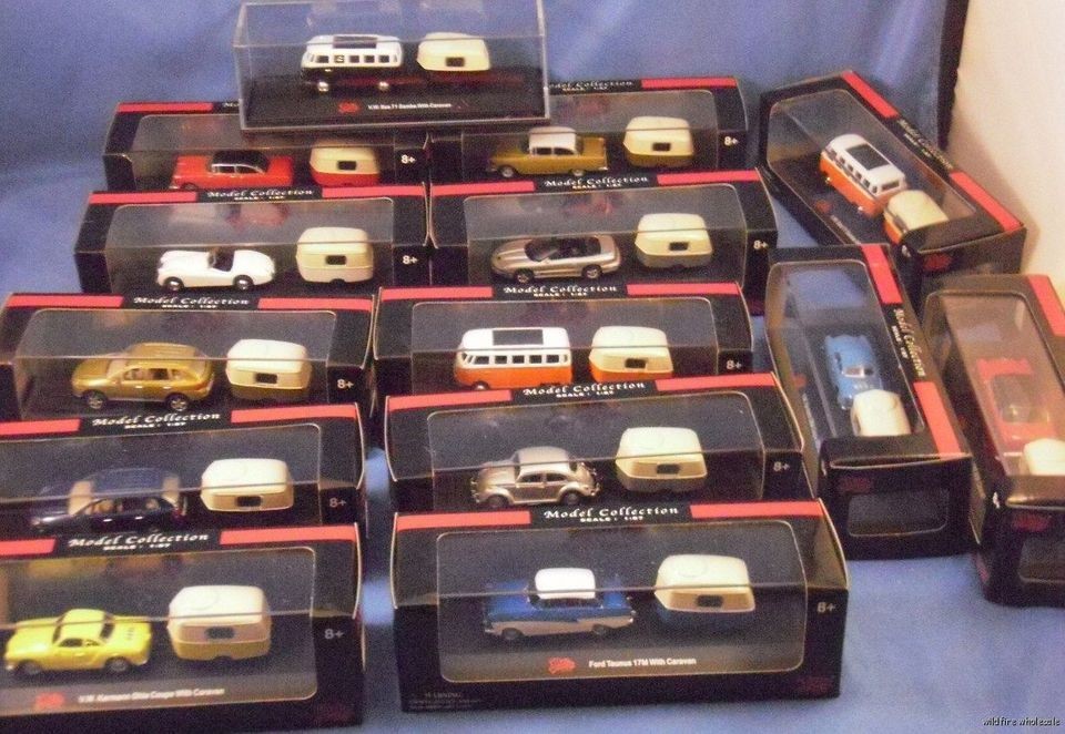   LOT 12 DIECAST MALIBU VW CARAVAN TRAILER 187 chevy RV new ford camper