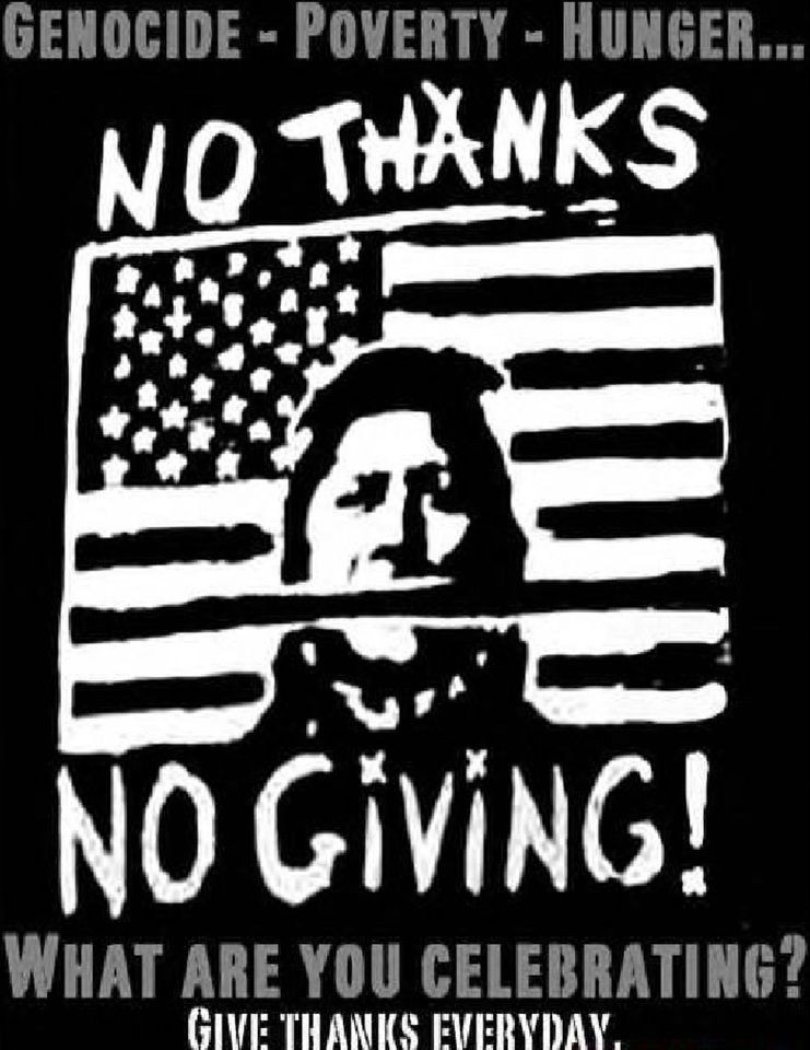 NO THANKS NO GIVING native american indian pride indigenous glossy t 