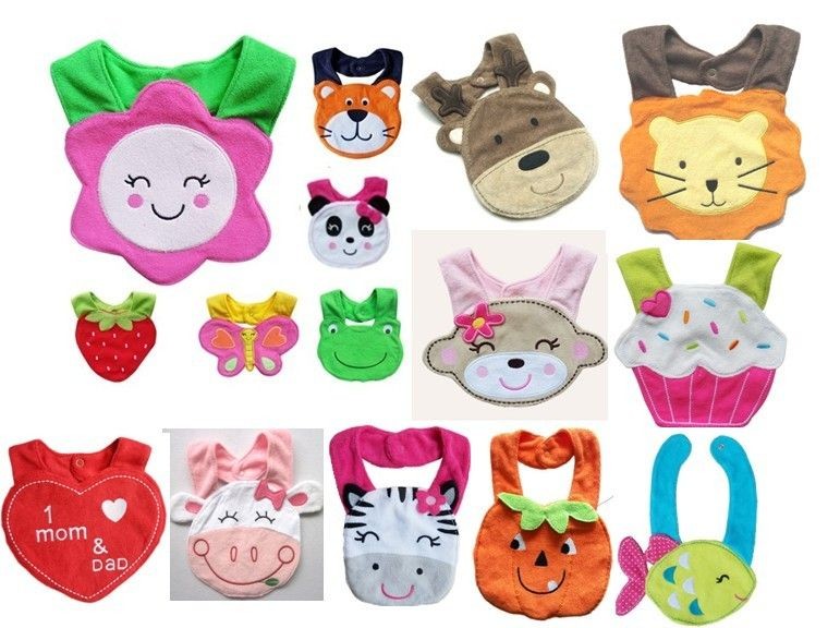 New baby bibs baby boys girls lunch bibs/ cute towel 3 Layer 