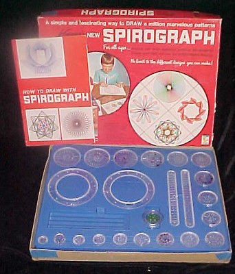 VINTAGE 1967 KENNERS SPIROGRAPH #401   BLUE HOLDER COMPLETE SET W/O 