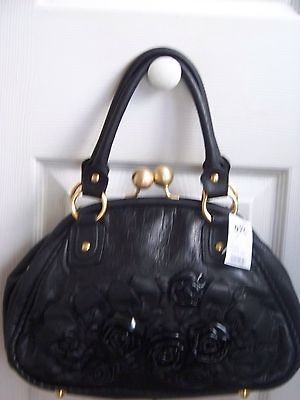 NWT Fiore by Isabella Fiore Forget Me Not Leather Frame Satchel