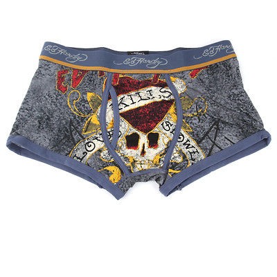 Ed Hardy Blue Mens Love Kills Slowly Premium Trunk