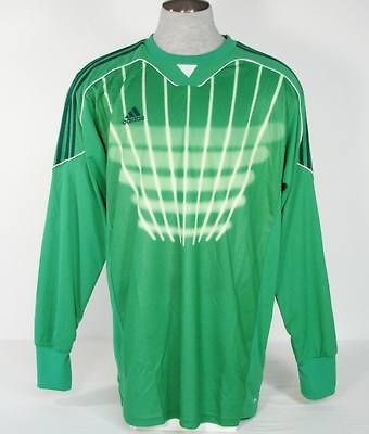 Adidas ClimaLite Goal Keeper Jersey Green Goalie Padded Elbows Mens 