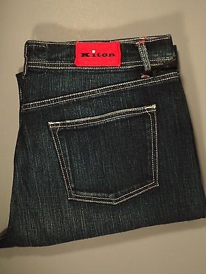 New $895 KITON Napoli Denim Jeans Imperfect NWT 40 56 #05136