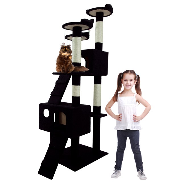 New Cat Tree 69 Tall Level Condo Furniture Scratching Post Pet House 