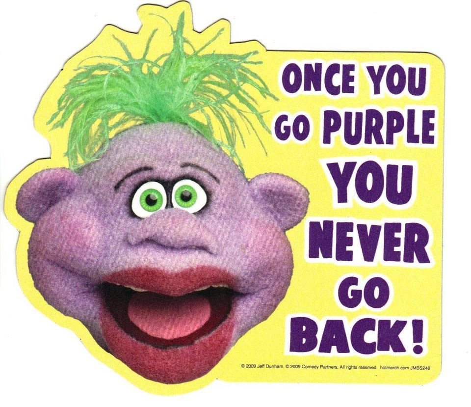 Jeff Dunham Peanut   Once You Go Purple Car Locker Frig Magnet HT 