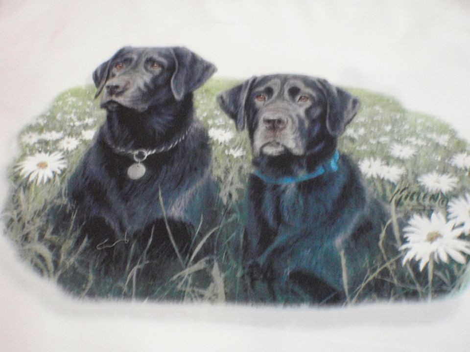 labrador retriever black daisy dog fabric panels 14x14 time left