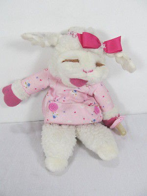 1990 Shari Lewis Baby Lamb Chop Hand Puppet Stuffed Plush Pacifier Toy 