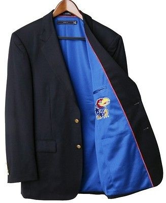 KANSAS JAYHAWKS TEAM BLAZER LICENSED LOGO SPORTCOAT SHORT   REGULAR 