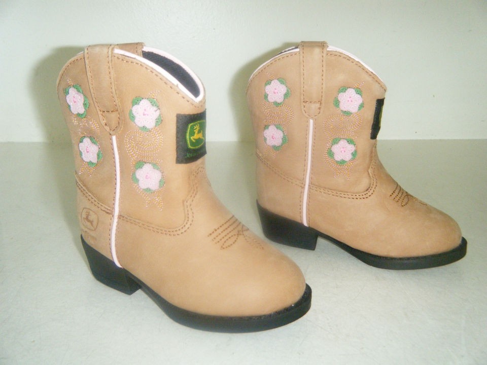 JOHN DEERE Cowboy Boots Size 7 M Girls Baby Toddler Used