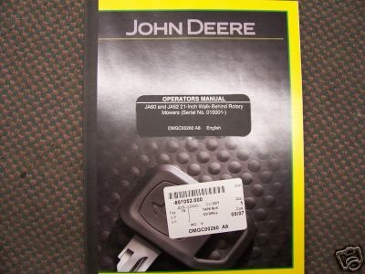 John Deere JA60 JA62 mowers manual OMGC00260