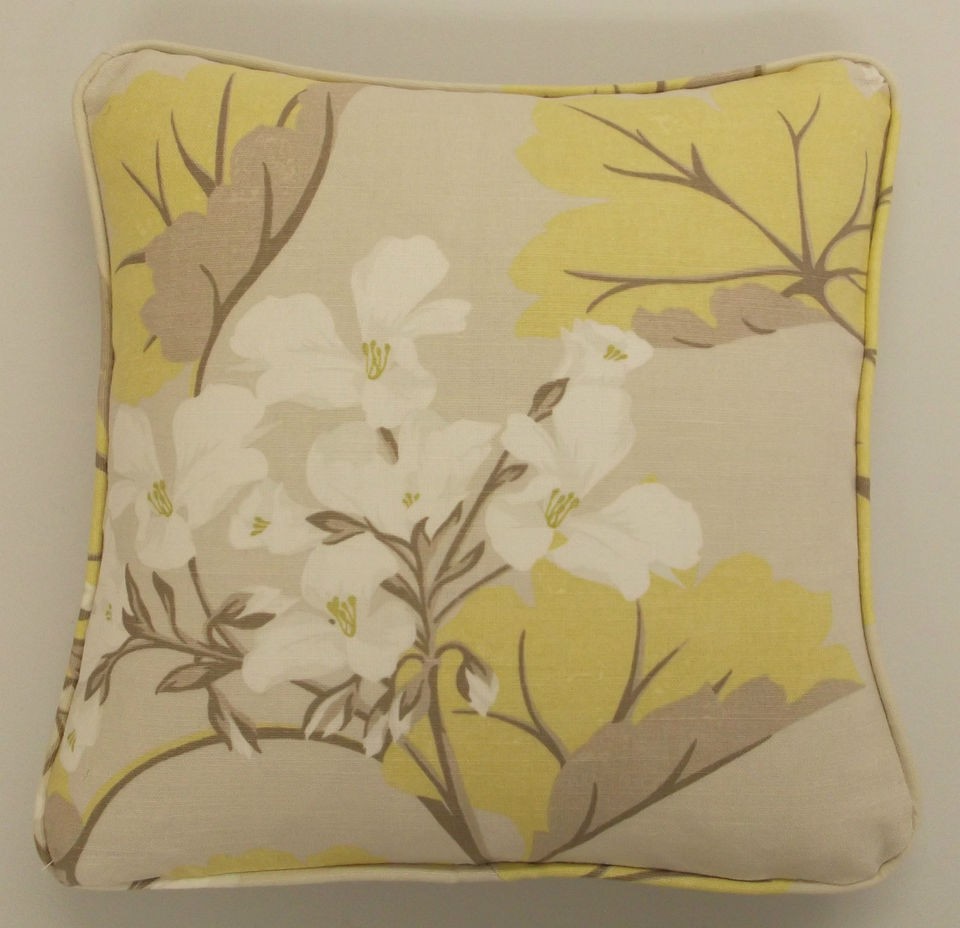 Laura Ashley Millwood Duck Egg Floral & Leaf Piped Cushion Cover FREE 