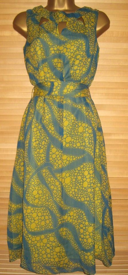 NEW EX MONSOON GREEN CHIFFON DRESS   SIZES 8, 10, 12, 14, 16, 18