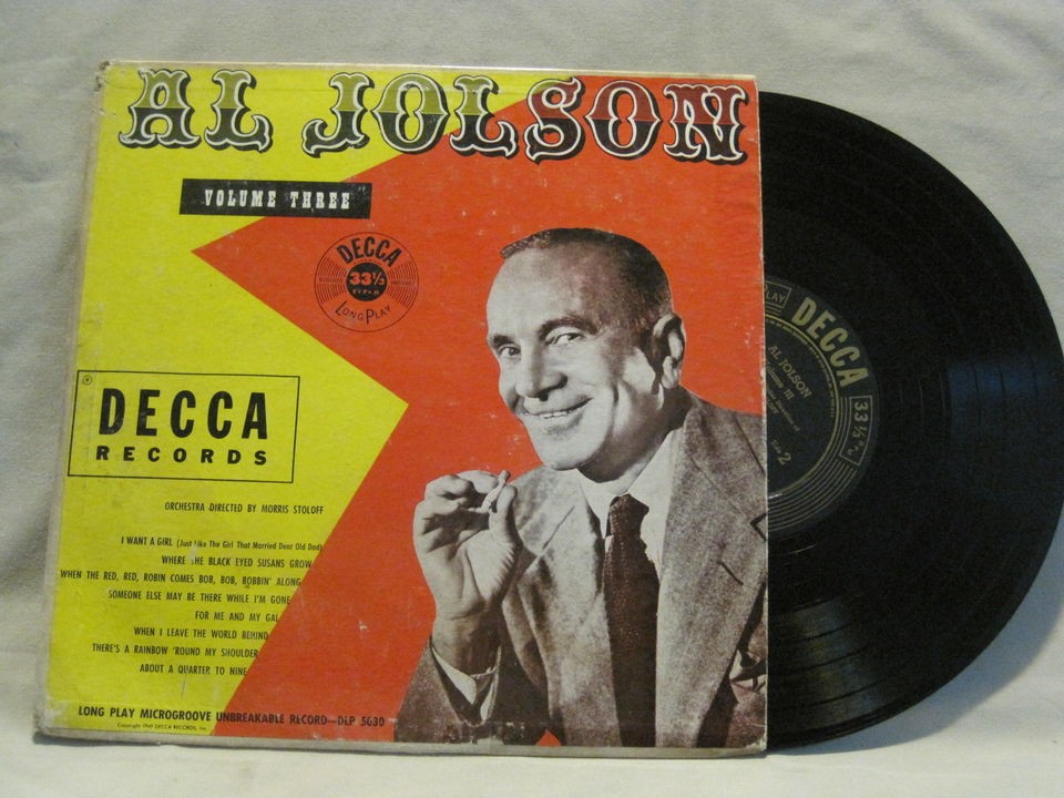 Al Jolson Worlds Greatest Entertainer Decca Dl9074 Vinyl Record LP