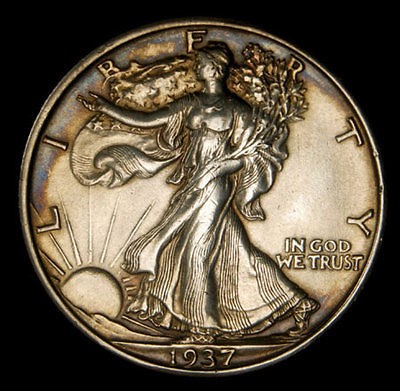 High grade 1937 S Walking Liberty Half Dollar Gem BU 