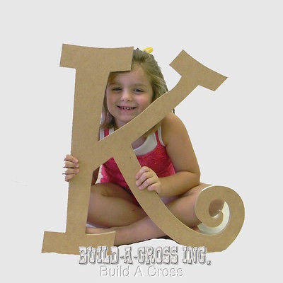 Unfinished Letters Curlz Paintable Large Letter Craft Wall Decor (C)