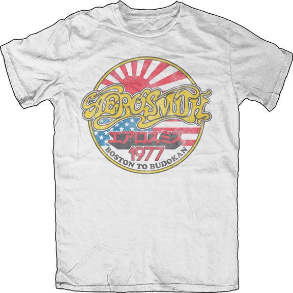 New Authentic Aerosmith From Boston to Budokan Mens 1977 T Shirt