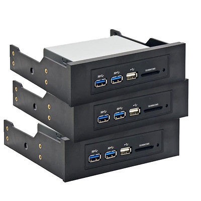 Lot of 3, USB 3.0 Multi Function Hub and Card Reader for 3.5 or 5.25 