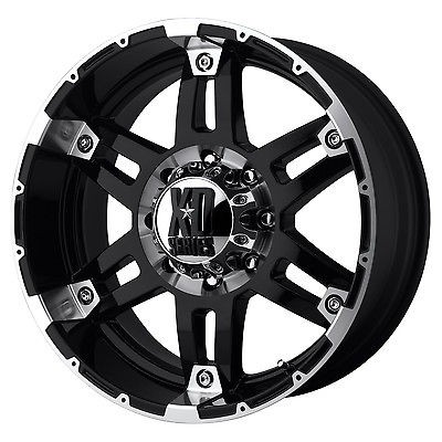 17x9 KMC XD Series Spy XD797 5,6,8 Lug Black Wheels Rims FREE Caps 