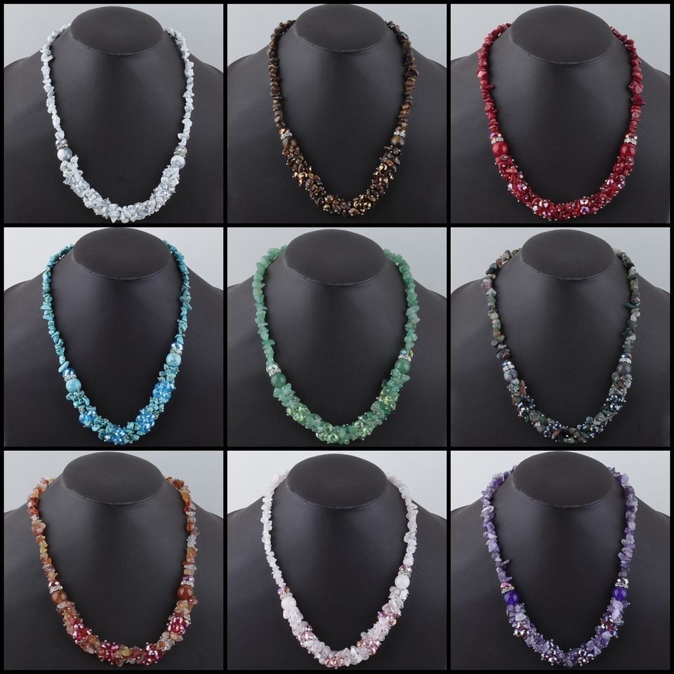 Style Dog Teeth Gemstone Crystal Ball Loose Beads 18 Inch Charms 