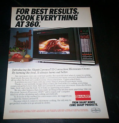 1984 ad sharp carousel ii convection microwave turns food turns