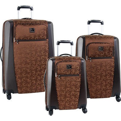   FURSTENBERG SIGNATURE HYBRID HARDSIDE BROWN 3 PIECE LUGGAGE SET $1080