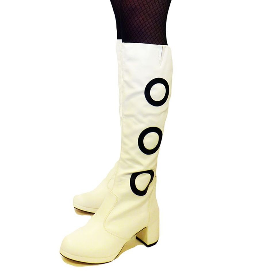   SIXTIES MOD AVENGERS WOMENS GO GO White KINKY BOOTS 60s Vintage Gogo