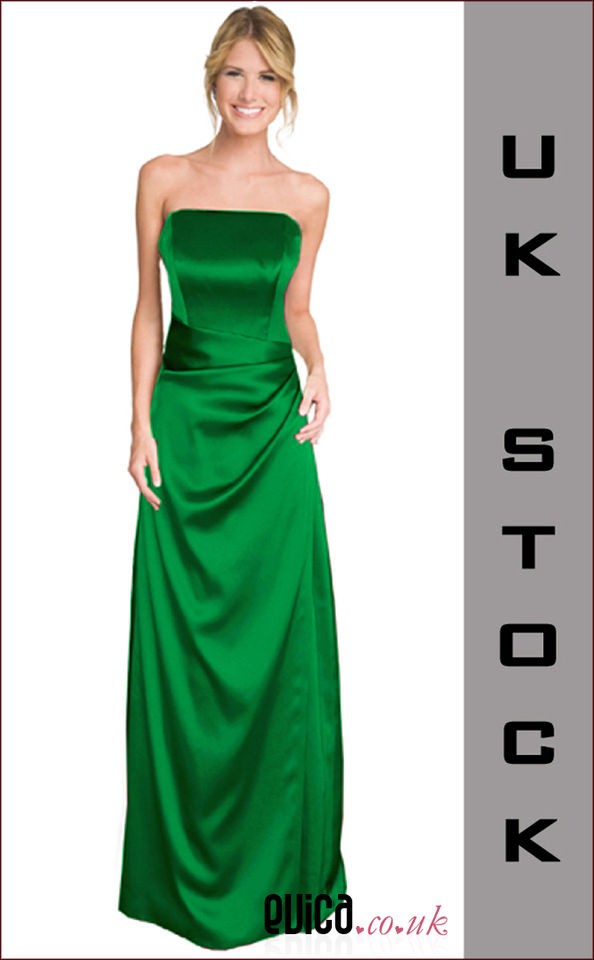 NEW EMERALD GREEN BRIDESMAID EVENING PROM CRUISE DRESS *UK8 22 