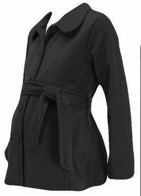 NEW Stylish Maternity Fleece Fall Winter Jacket Peacoat Belted Holiday 