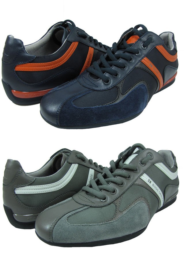 Hugo Boss Mens Seamon Navy or Dark Grey Casual Fashion Sneakers Shoes 