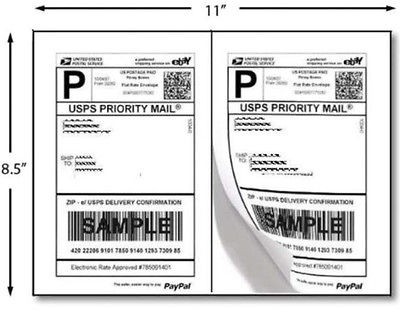 100 Shipping Labels Half Sheet 5.5 x 8.5  (Fast FREE Priority 