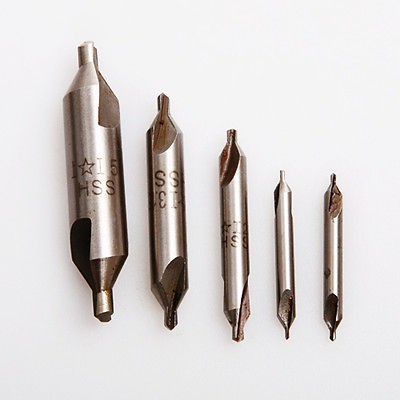 Set 5pc HSS High Speed Center Drills Bit 60° Combined Countersink 