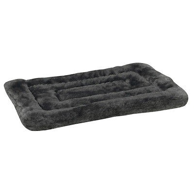 plush fur dog crate mat bed gray grey sm xxl