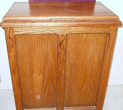 nice dark oak all wood laundry hamper 