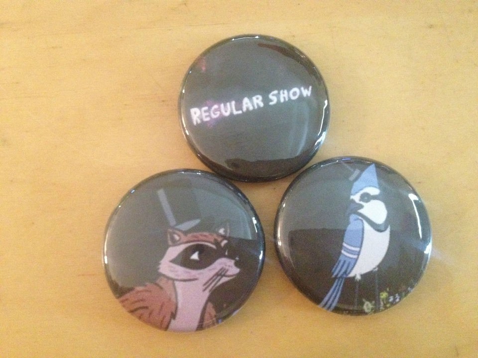 REGULAR SHOW set of 3 1 pins buttons adventure time flapjack 